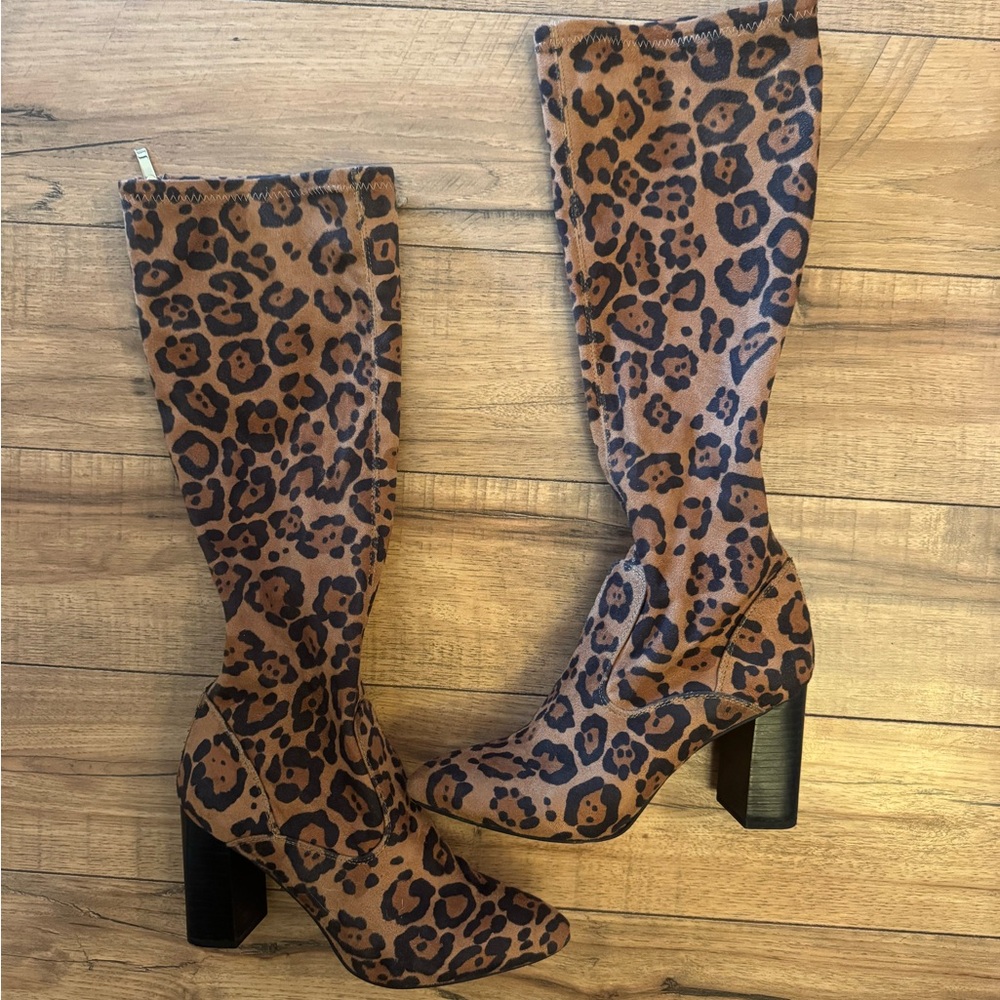 Franco Sarto Animal Print Heeled Boots